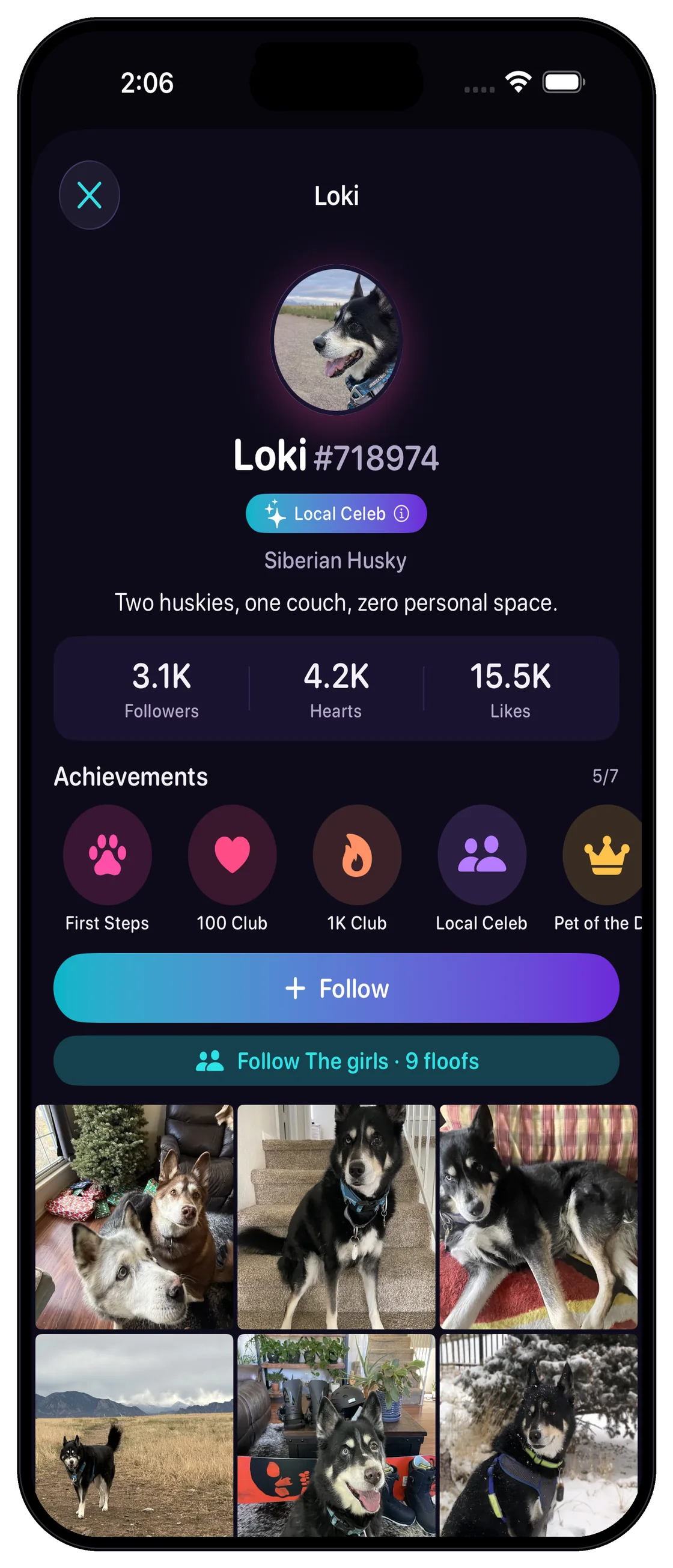 Only Floofs pet profile
