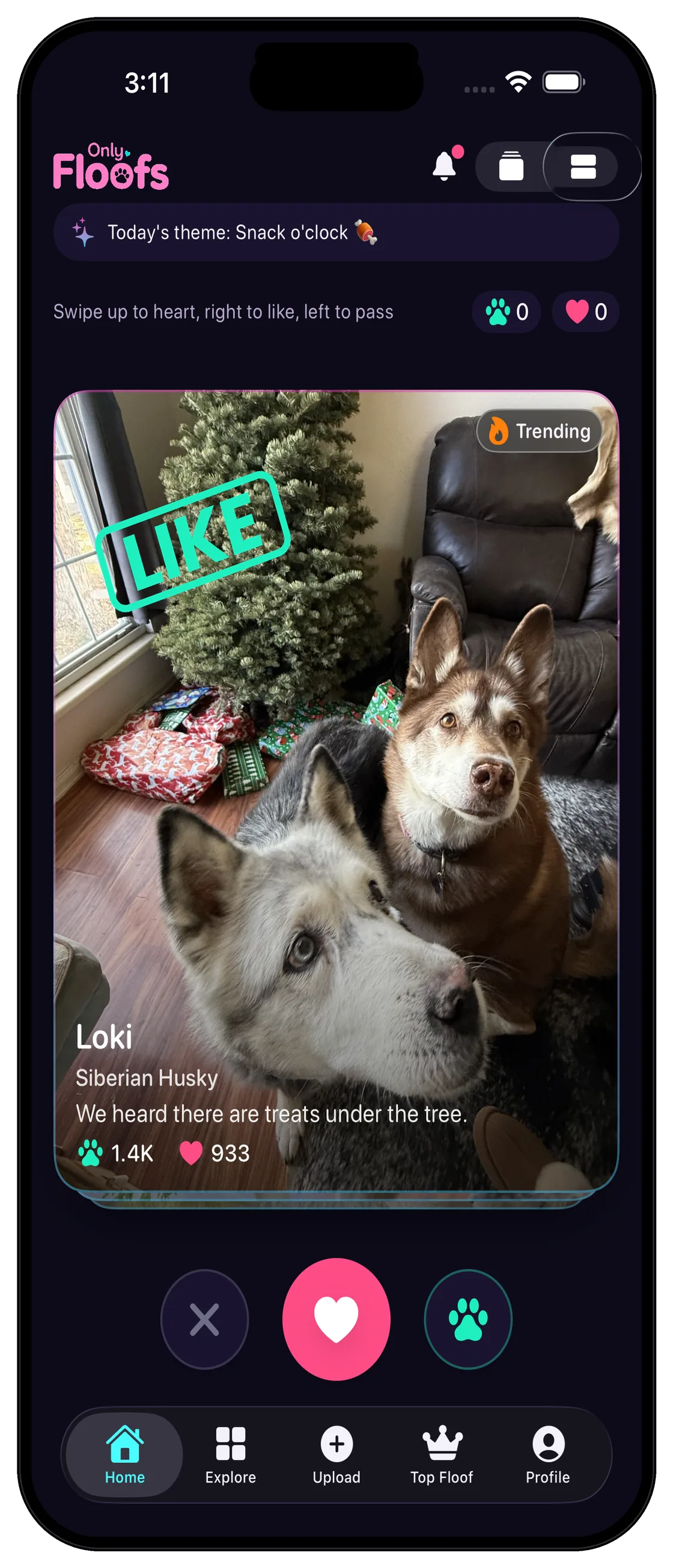 Only Floofs swipe deck